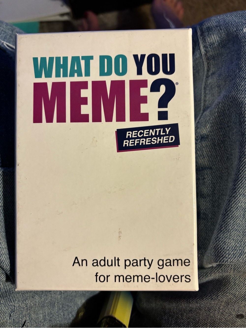 What Do You Meme? Party Card Game – White, Magenta, Teal